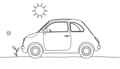 Un cochecito italiano listo para colorear en un día soleado, con una placa de color para empezar.
