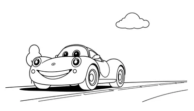 Un coche sonriente listo para pintar, con una placa de color.
