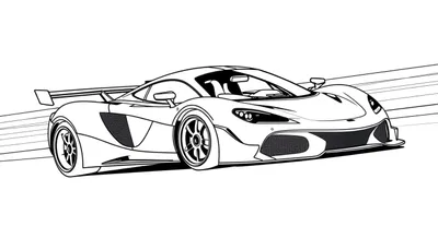 Placa de coche deportivo listo para colorear, McLaren de carreras.