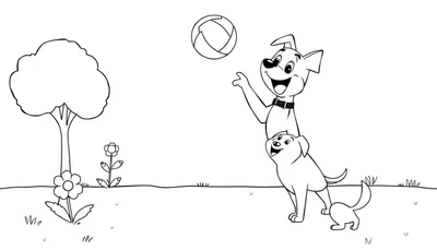 Placa de color de Bluey y Bingo jugando a la pelota en el parque.