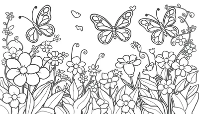 Una placa de color de un jardín mágico con mariposas.