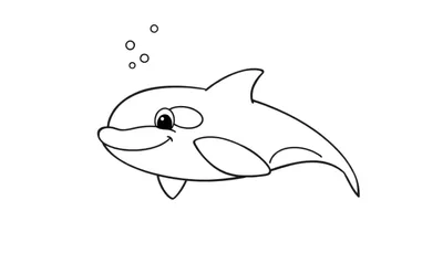 Orca amigable para colorear en una placa de color.