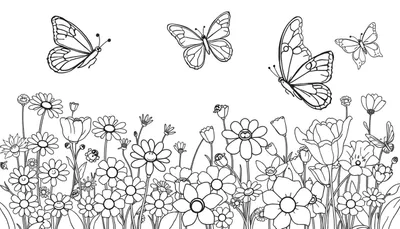 Placa de color de un mosaico de mariposas y flores.