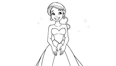 Placa de color de Tiana sonriendo con su vestido de ensueño, lista para la magia.