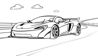 Placa de color de un coche de carreras McLaren sobre un circuito.