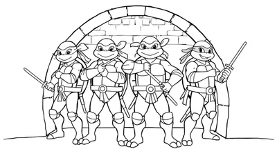 Placa de color de las Tortugas Ninja listas para la acción.