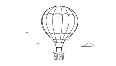 Globo aerostático amigable listo para colorear, una placa de color para la imaginación.