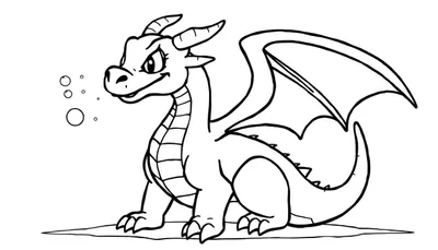 Un dragón de dibujos animados, Smaug, para colorear en una placa de color.