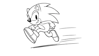 Placa de color de Sonic el erizo corriendo rápido, listo para colorear.