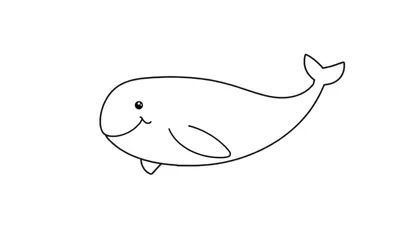 Una ballena de dibujos animados amigable lista para colorear, mostrando la placa de color.