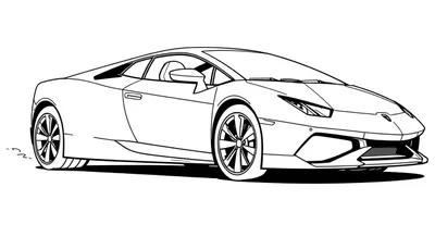 Placa de color de un coche deportivo Lamborghini lista para colorear.