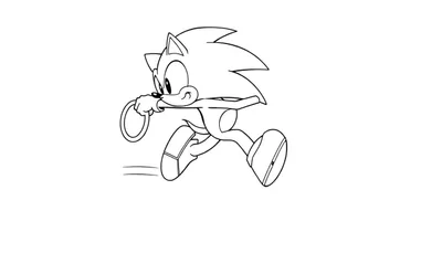 Placa de color de Sonic el Erizo corriendo.