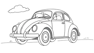 Un coche escarabajo Volkswagen listo para una placa de color.