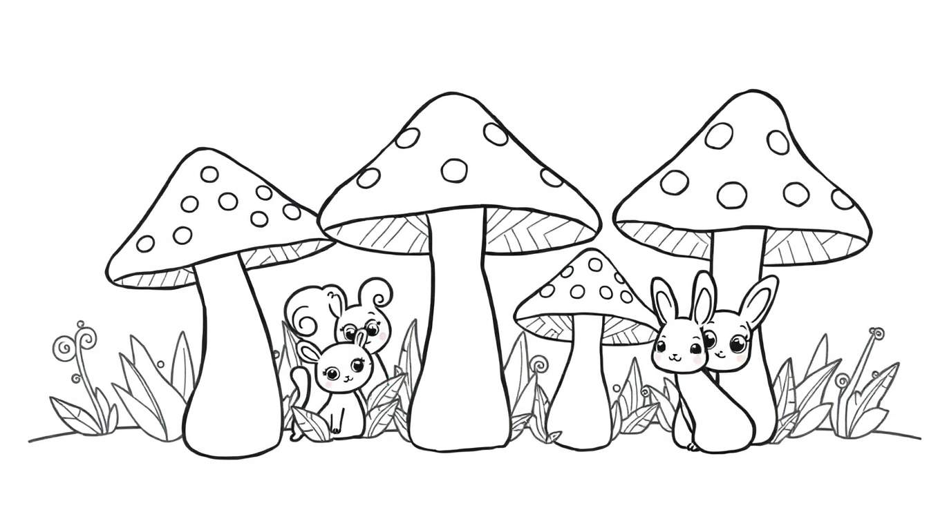 Página para colorear de setas mágicas y animales lindos, un diseño de placa de color para niños.