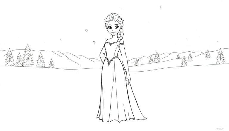 Elsa de Frozen en una placa de color invernal.