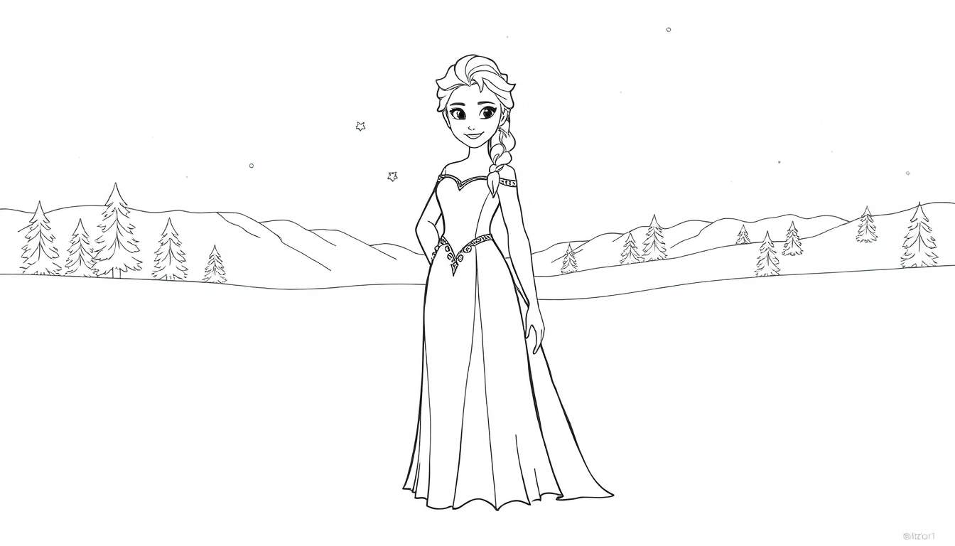 Elsa de Frozen en una placa de color invernal.
