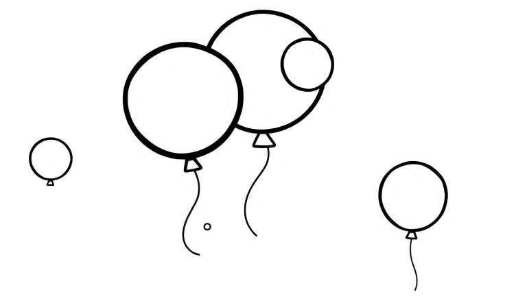 Placa de color con globos para colorear.