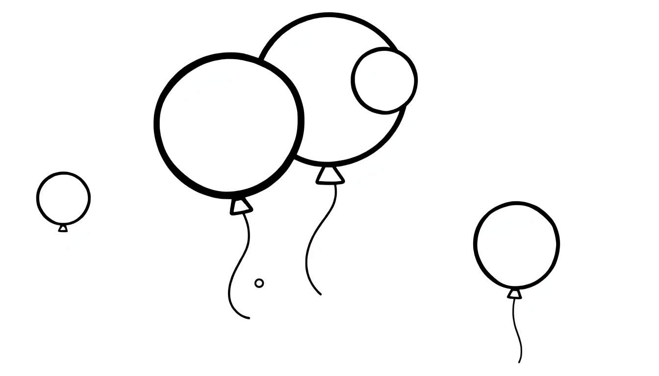 Placa de color con globos para colorear.