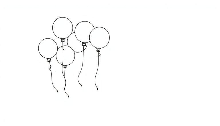Placa de color de seis globos simples sobre fondo blanco.