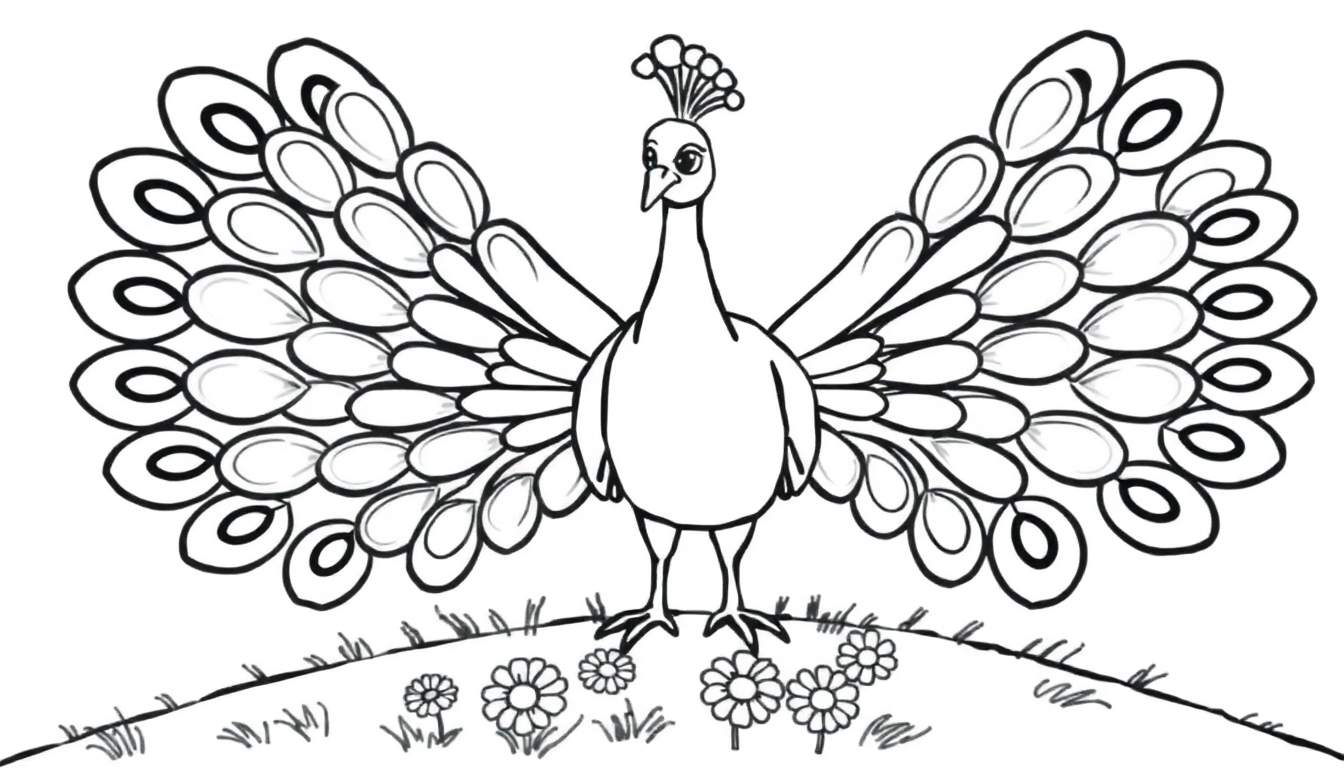 Placa de color de un pavo real amigable
