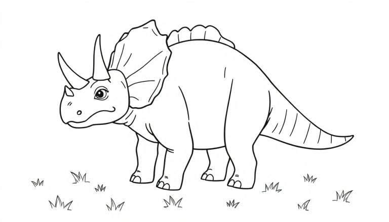 Placa de color de un Triceratops amigable