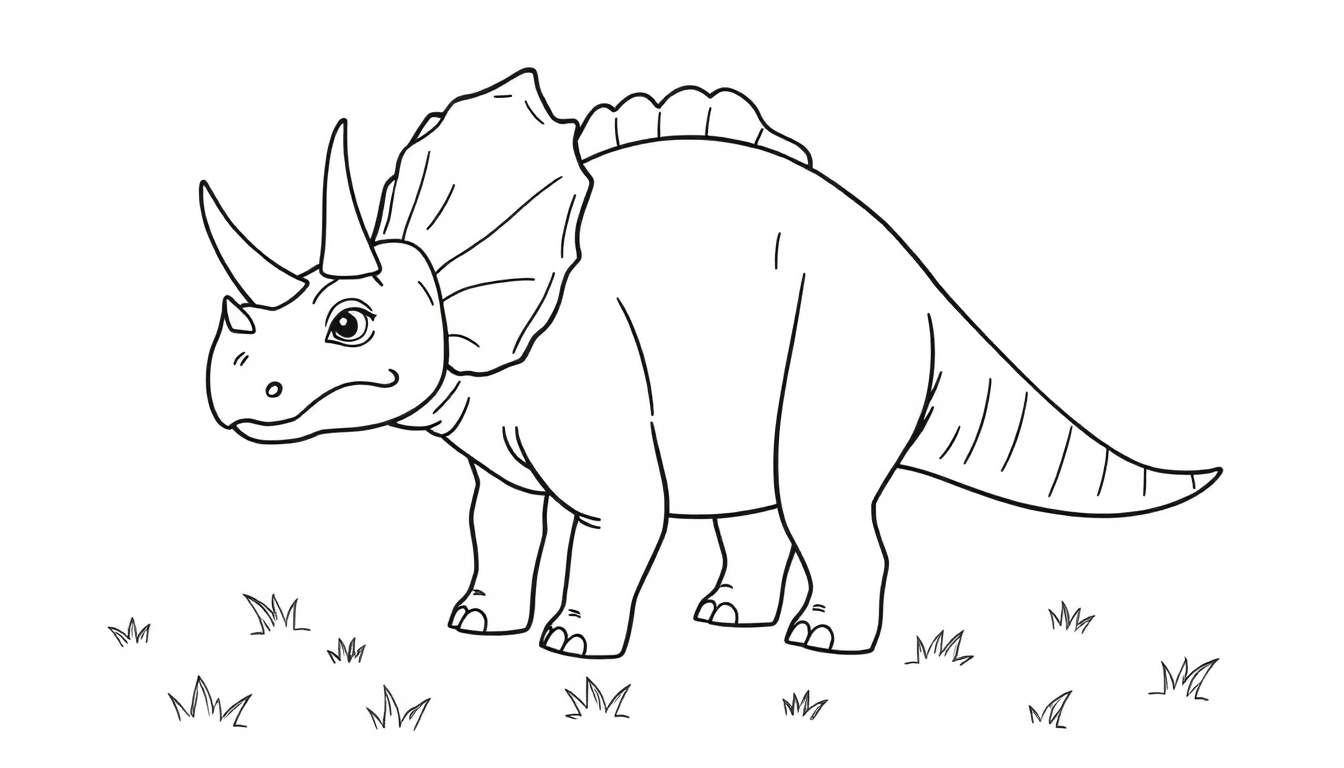Placa de color de un Triceratops amigable