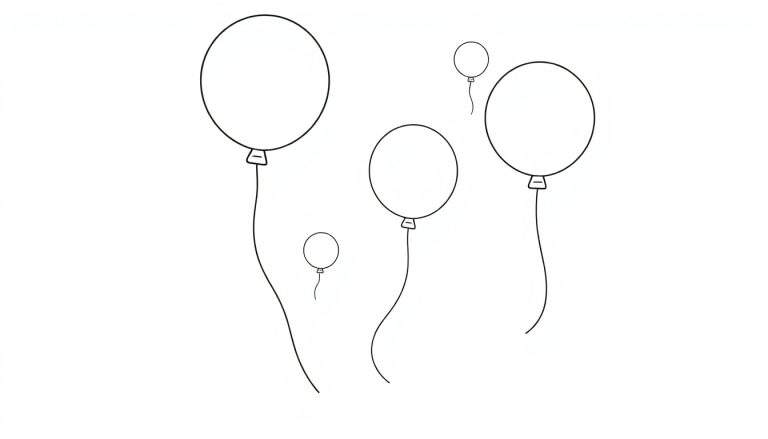 Placa de color con globos para colorear