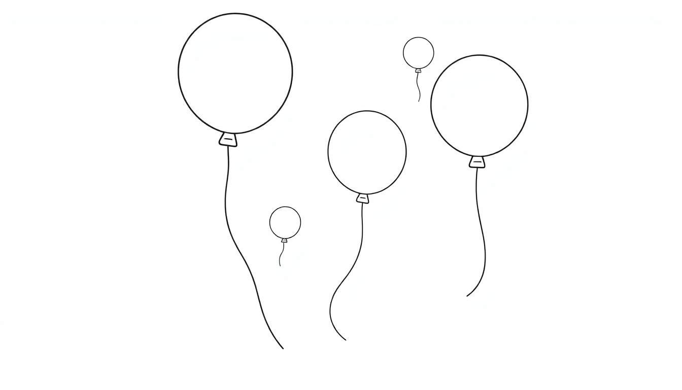 Placa de color con globos para colorear