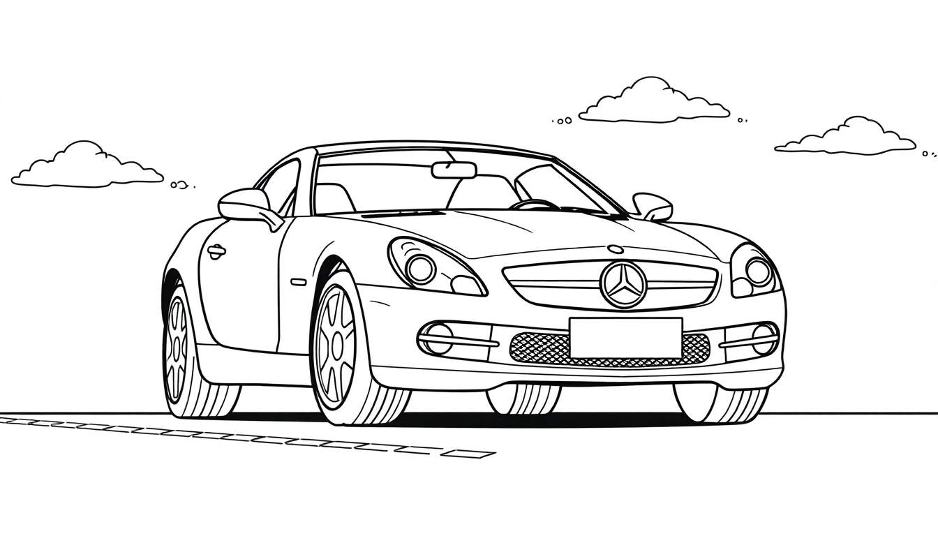 Placa de color con coche deportivo para niños