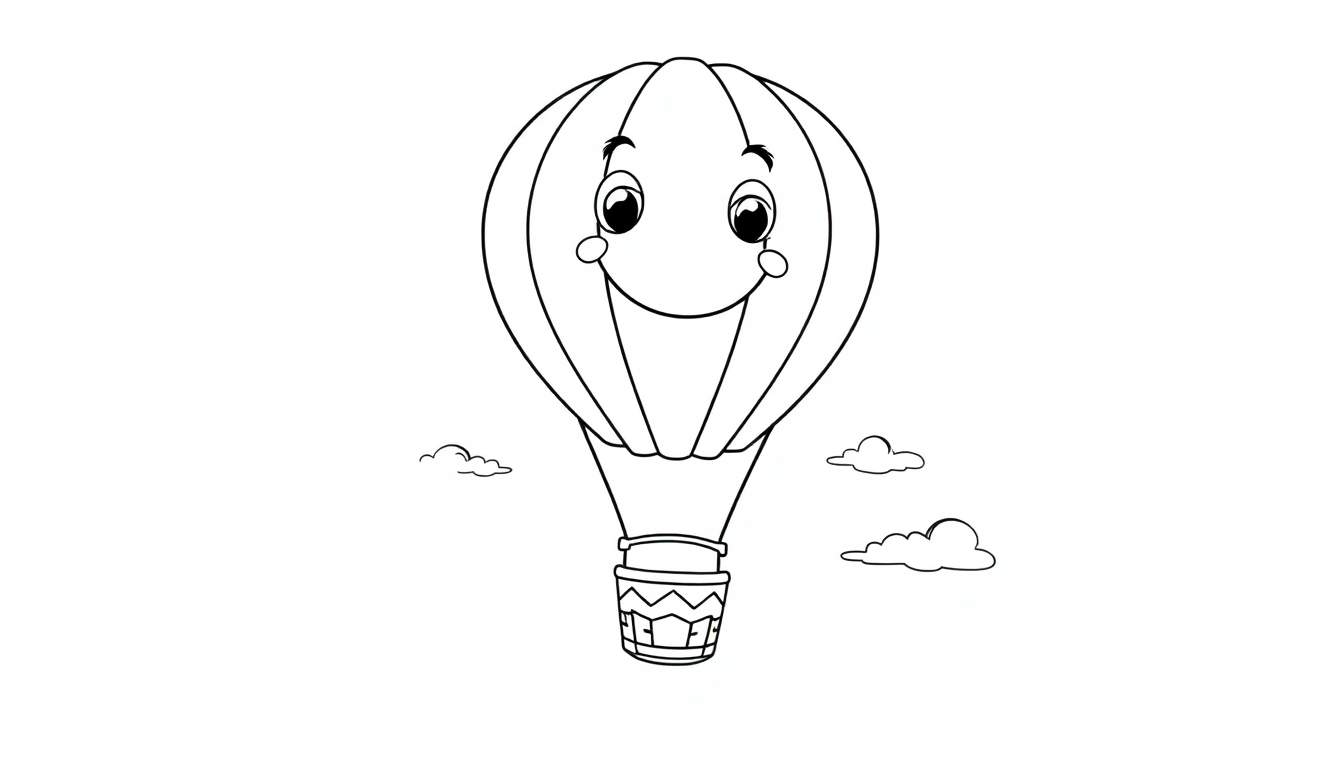 Un globo aerostático sonriente listo para ser pintado en una placa de color.