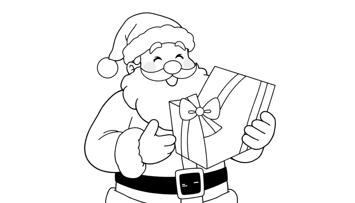 Placa de color de Papá Noel sonriente listo para colorear.