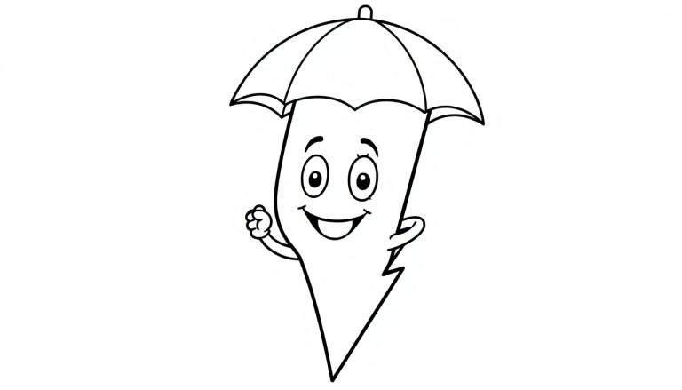 Una nube de tormenta sonriente lista para la placa de color.