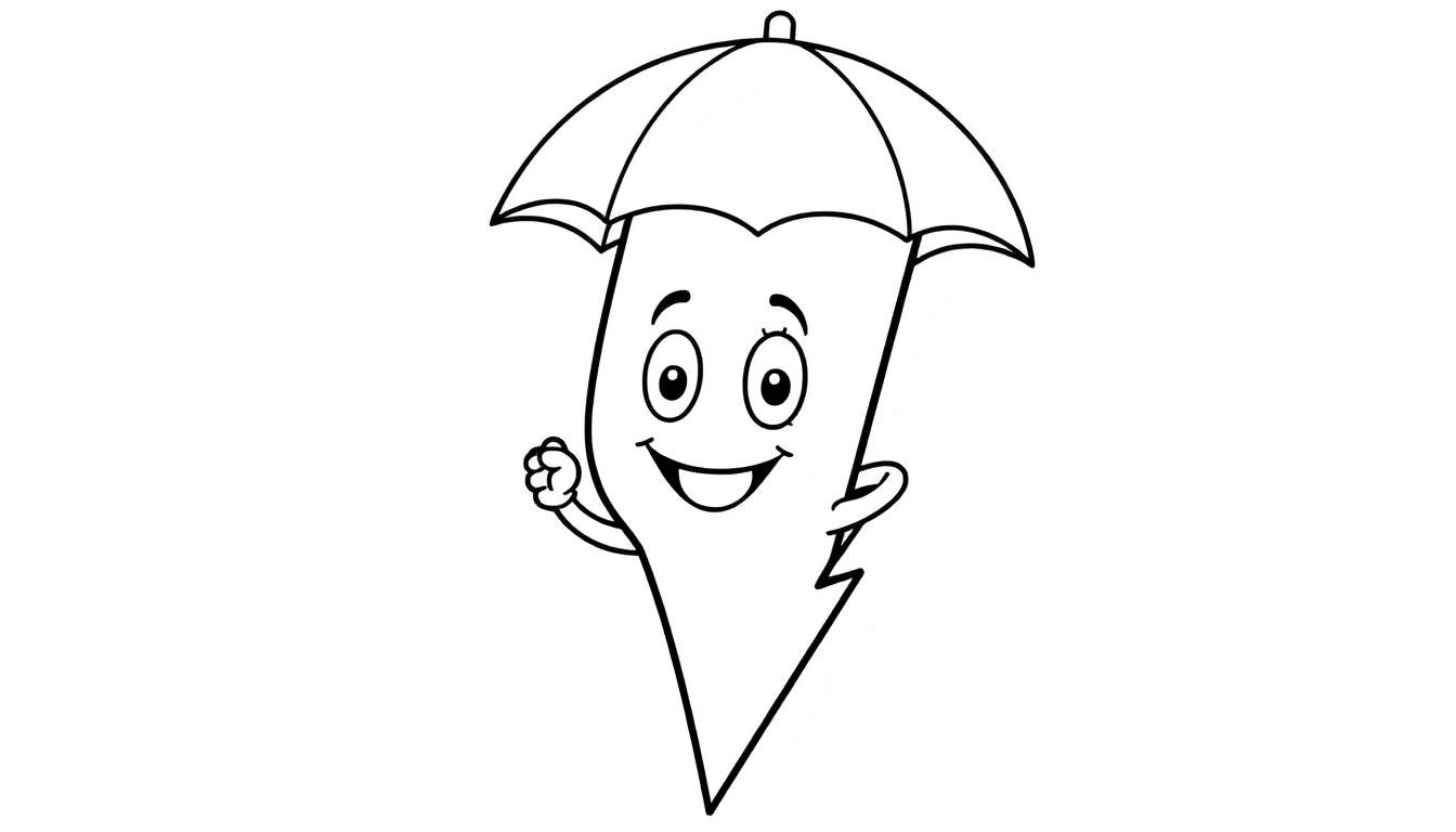 Una nube de tormenta sonriente lista para la placa de color.