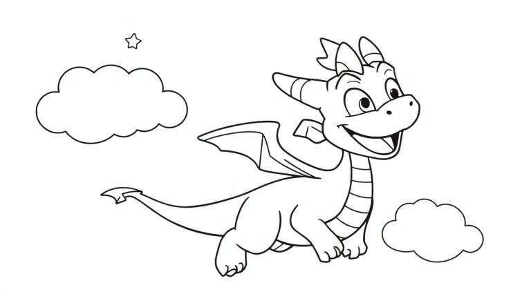 Placa de color de Spyro el dragón volando amigablemente entre nubes.