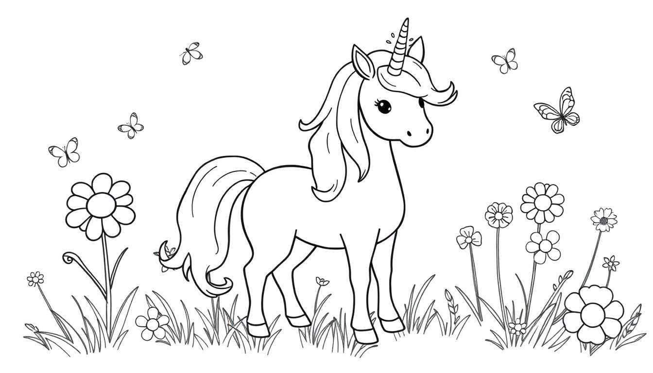 Página para colorear de un mandala de unicornio, placa de color.