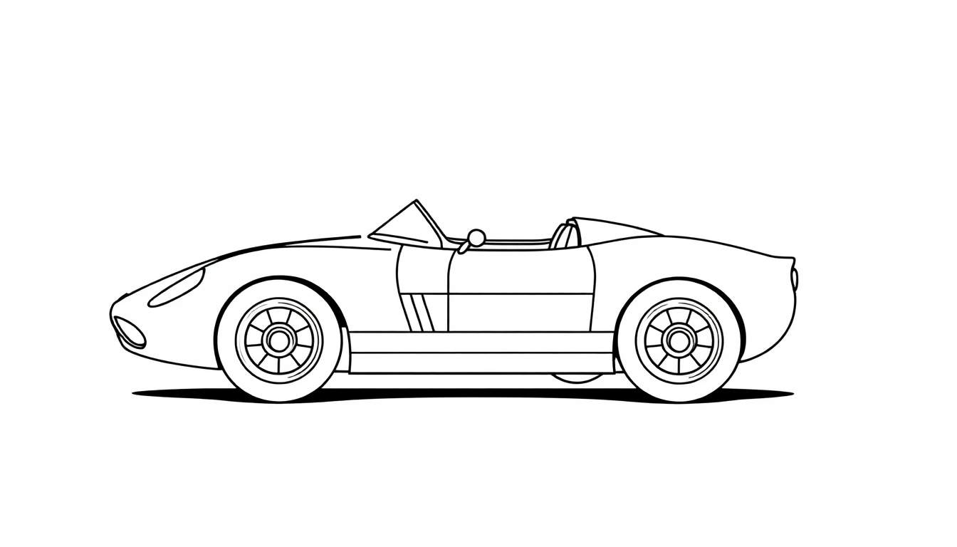 Placa de coche deportivo descapotable para colorear.
