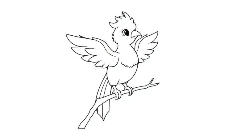 Placa de color de un fénix para colorear.
