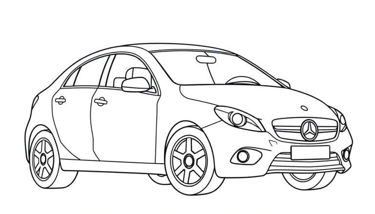 Placa de color de un coche Mercedes-Benz amigable