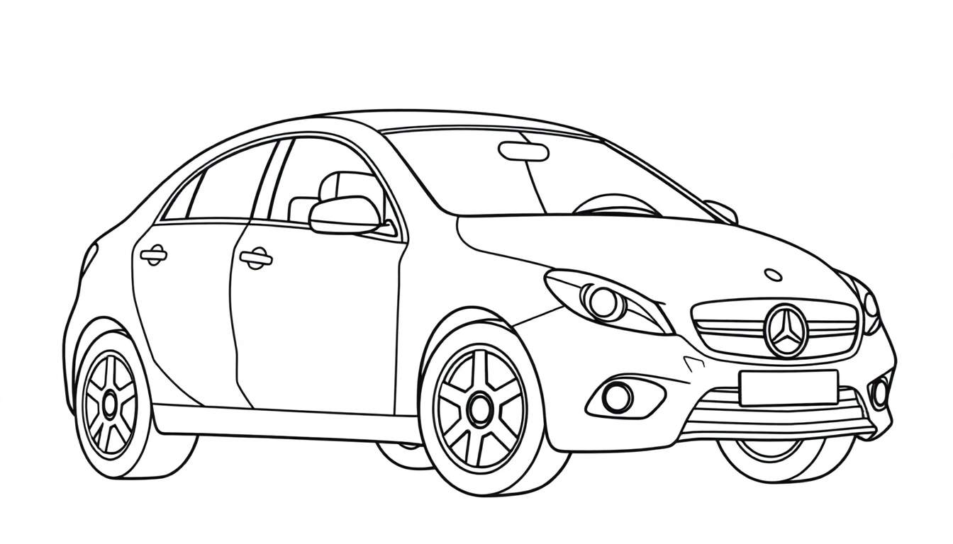 Placa de color de un coche Mercedes-Benz amigable