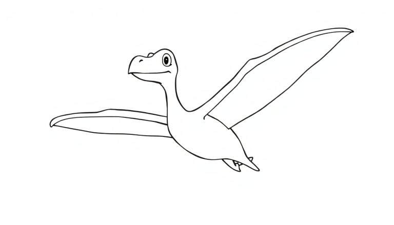 Placa de color de un Pteranodon volando.