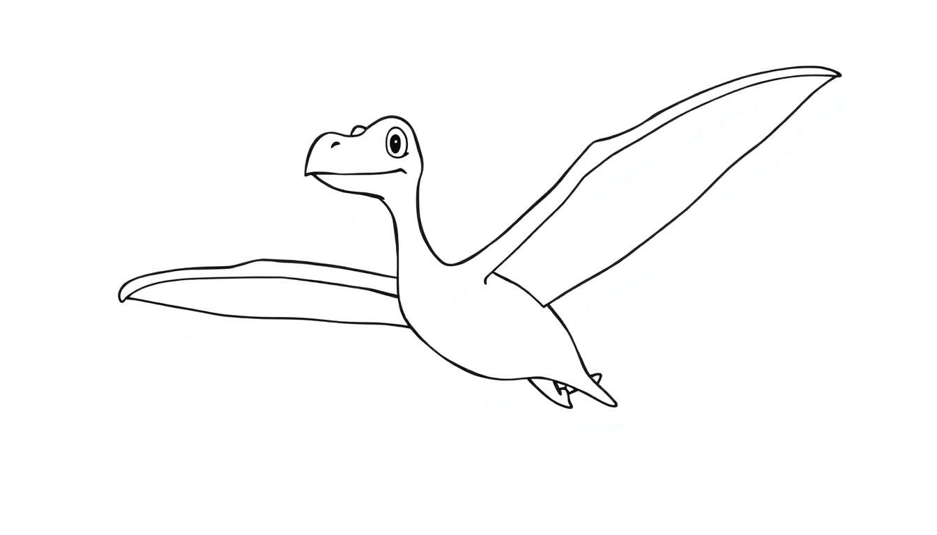 Placa de color de un Pteranodon volando.