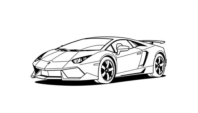 Placa de color de un coche deportivo de dibujos animados