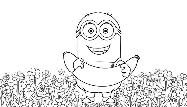 Placa de color de un Minion sonriendo con un plátano.