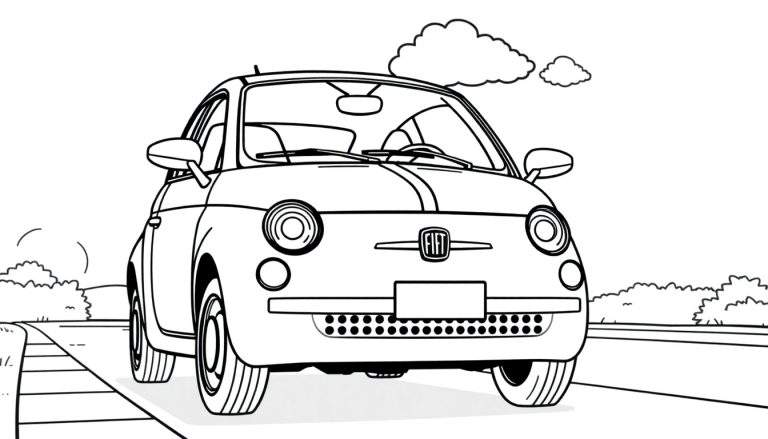 Placa de color de un Fiat 500 clásico en una carretera