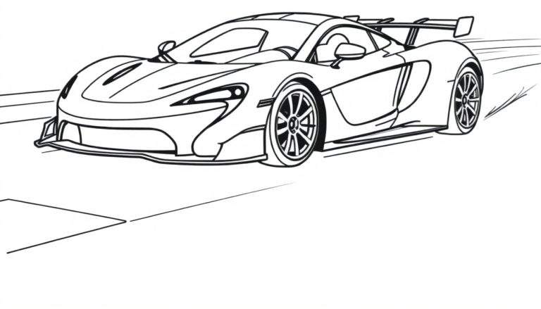 Placa de coche McLaren de carreras para colorear.