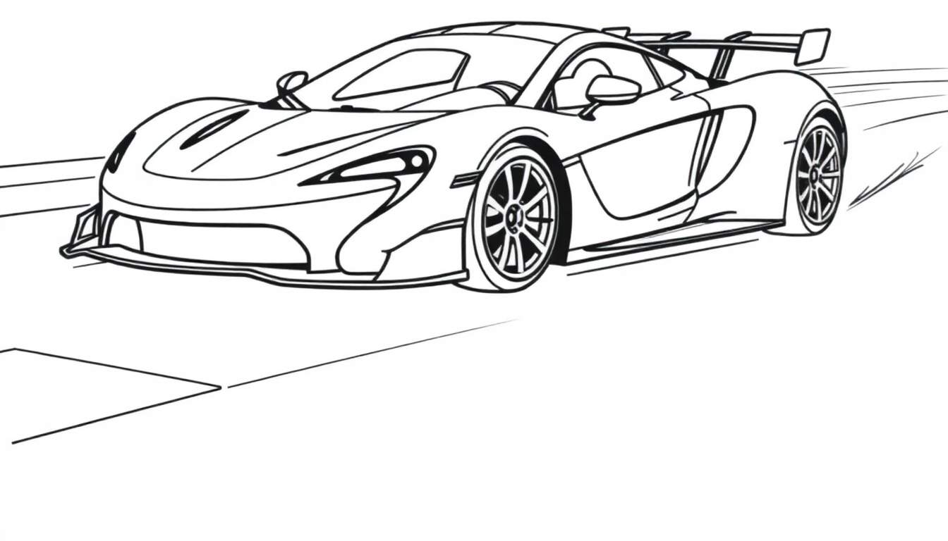 Placa de coche McLaren de carreras para colorear.