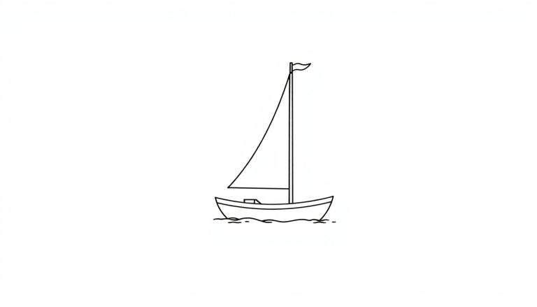 Un lindo velero listo para pintar en esta placa de color.