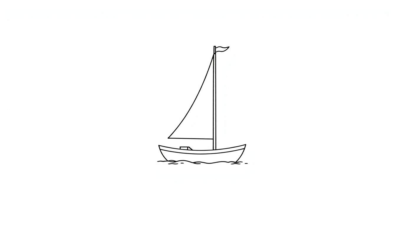 Un lindo velero listo para pintar en esta placa de color.