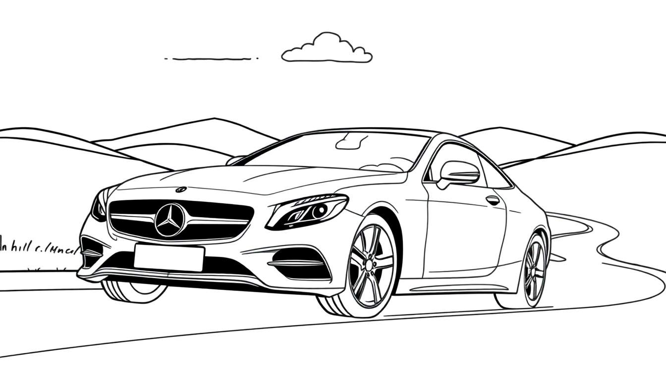 Placa de color de un Mercedes-Benz elegante