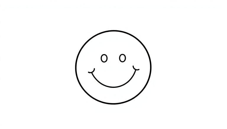 Placa de color de una carita sonriente amigable